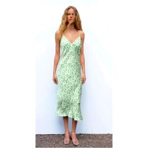 Zara Lara Floral Midi Slip Dress Blogger Favorite Size L